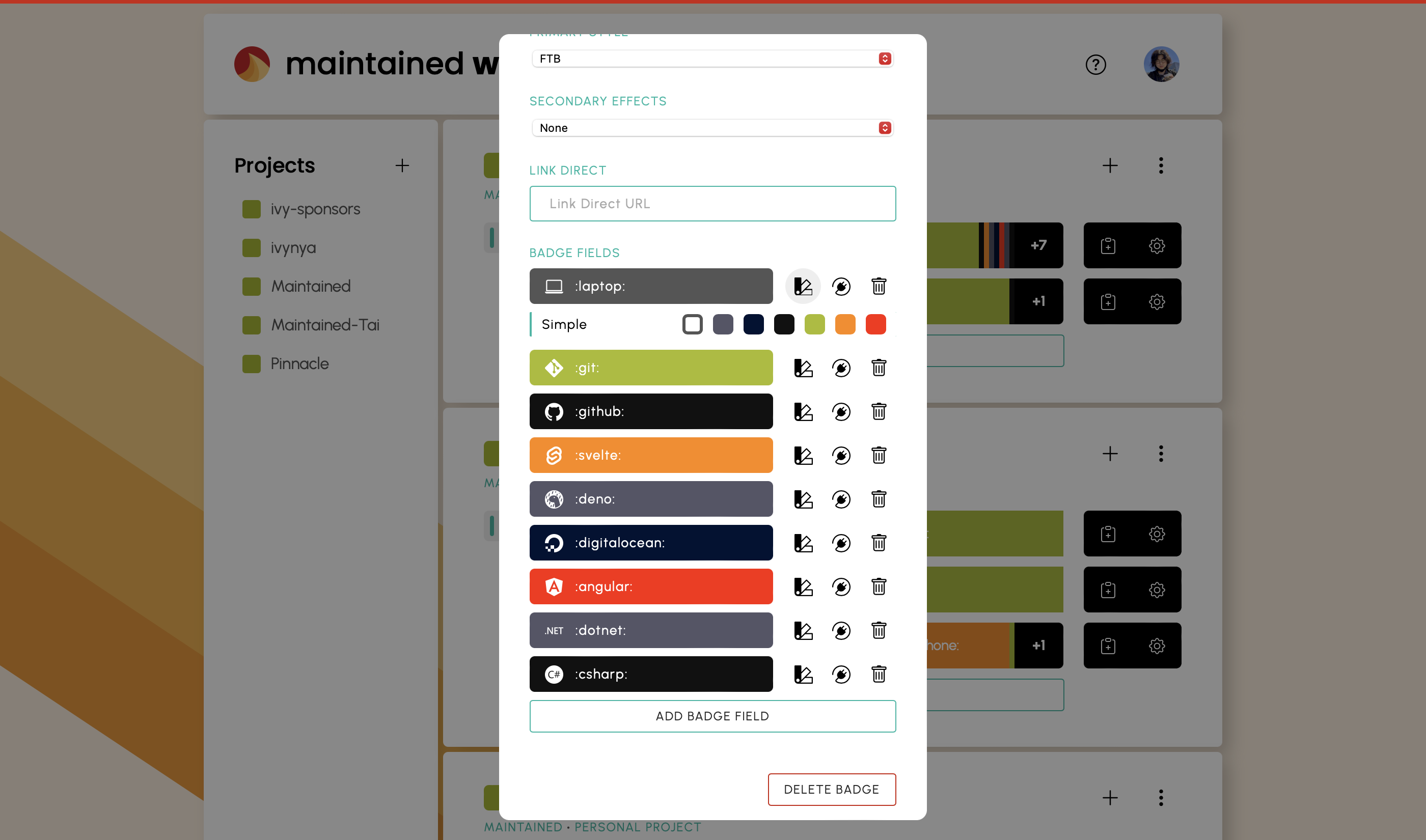 Maintained dashboard